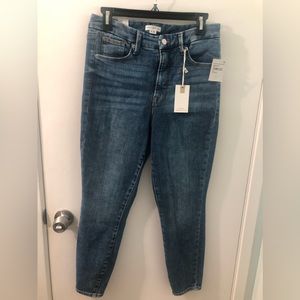 NWT, Good American, Size 6/28, Good Waist Crop Indigo Blue Jeans